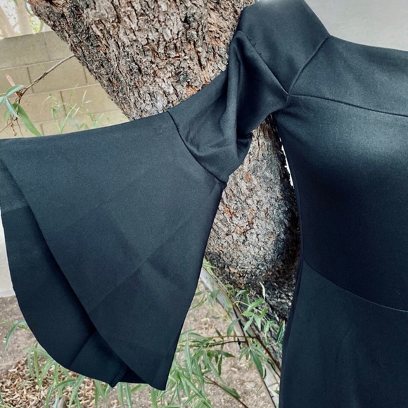 bebe Black Jumpsuit Bell Sleeves Off shoulder NWT - Picture 4 of 7